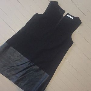 New beautiful BCBG black&faux leather lined dress